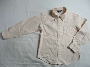 BE472【COMME CA DU MODE・コムサデモード】フォーマル　長袖　シャツ　男児　淡茶青系　120Ａ