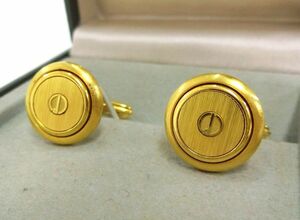 dunhill・ダンヒル★dロゴ カフスボタンセット ヴィンテージ品 ゴールド おしゃれ アクセサリー メンズ小物・服飾 ブランド 中古 21-6003