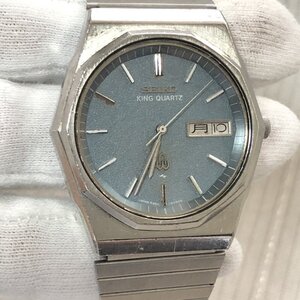 希少 稼働 SEIKO セイコー KING QUARTZ キング クオーツ 5856-8080 十角ベゼル アイスブルー系 デイデイト メンズ 腕時計 IW406BT03SK_KNG