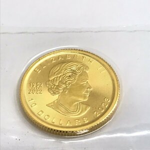 K24 純金 カナダ メープルリーフ 1/4oz 2023年 エリザベス2世 10ドル 金貨 7.7g ラミネートパック 金投資 質屋出品