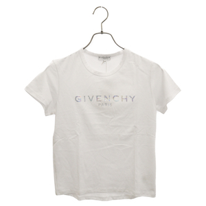 GIVENCHY ジバンシィ オーロラロゴプリント クルーネック半袖Tシャツカットソー ボーイ ホワイト H15199