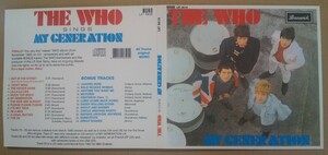 稀少 デジパック仕様+レア・ボーナス・トラック The Who/My Generation Brunswick LAT 8616