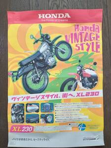 【送料無料】HONDA XL230 販促用ポスター