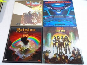 東Nwj032▲/HARD ROCK LP4組 Rainbow / LED ZEPPELIN / KISS / DEEP PURPLE ツェッペリン キッス ディープパープル 洋楽ロックレコード/