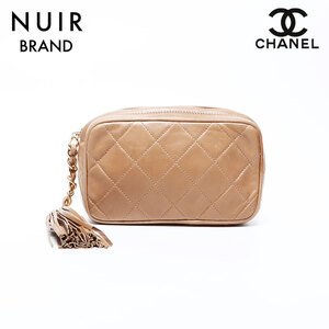 シャネル CHANEL ポーチ 1番台 タッセル ブラウン