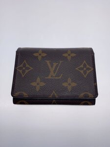 LOUIS VUITTON◆アンヴェロップ・カルトドゥヴィジット_モノグラム・キャンバス_BRW/レザー/BRW/メンズ