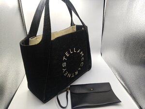 美品 STELLA McCARTNEY/ステラマッカートニー サークルロゴ シェニール ジャガード トートバッグ 定価約14,9万 ポーチ付き