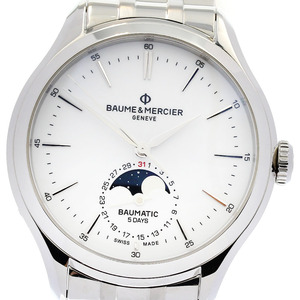 ボーム＆メルシェ Baume & Mercier M0A10552 クリフトン ボーマティック ムーンフェイズ 自動巻き メンズ 良品 箱・保証書付き_826456