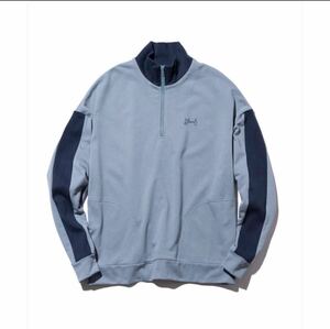 新品同様 glamb グラム Zip Neck Sweat ジップネックスウェット ブルー サイズL