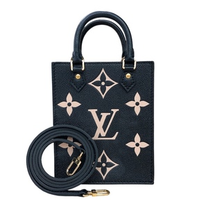 ルイ・ヴィトン LOUIS VUITTON プティット・サックプラ M81416 ブラック/ベージュ モノグラムアンプラント ショルダーバッグ 中古