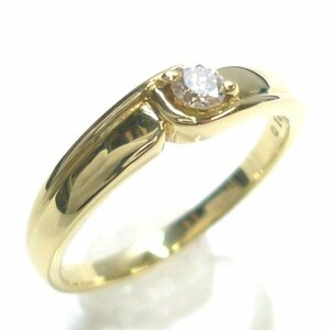 J◇K18【新品仕上済】 ダイヤ 0.1ct リング 指輪 12号 イエローゴールド 18金 ダイヤモンド diamond yellow gold ring【ネコポスOK】