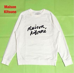 【人気】Maison Kitsune　メゾンキツネ　ロゴスウェット　ハンドライティング　ラグランスリーブ　オーバーサイズ　FM00352KM0001