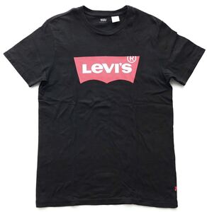 リーバイス ビッグロゴ デカロゴ Tシャツ ボックスロゴ ブラックT　　Levis 染み込みプリント 柳4539