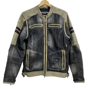 【即決】 ハーレーダビッドソン Harley Davidson レザージャケット 97142-17VM Knave Textile レザー デニム 黒・ベージュ系　3054-100