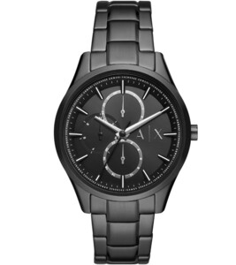 2024秋冬最新!!　日本未発売　直営モデル　A|X Armani Exchange Multifunction Black Stainless Steel Watch　LAから最新本物をお届け!! m