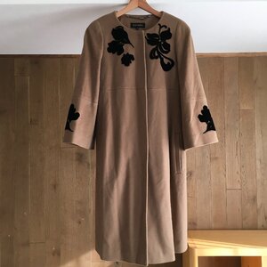 即決 美品　ESCADA　エスカーダ　ノーカラー　コート40 TM