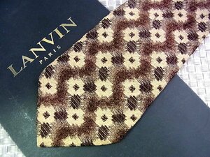 ♪35371C♪良品【刺繍 花 植物 柄】ランバン【LANVIN】ネクタイ