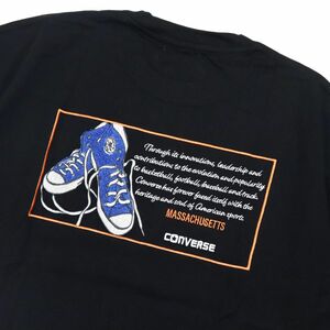 ●送料390円可能商品 コンバース CONVERSE 新品 メンズ バックプリント オーバーサイズ 半袖 Tシャツ 黒 [32736518491N-M]一 三 壱★QWER