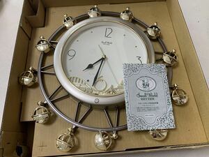 【超美品】リズム時計　スモールワールドロマンス　掛け時計　シャンペンゴールド