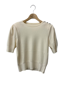 FOXEY NEWYORK フォクシー ニット 40 Knit Top Delight ホワイト ウール ビジュー