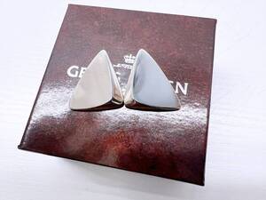 美品　Georg Jensen　ジョージジェンセン　トライアングル　イヤリング　925　シルバー