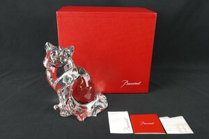 ☆Baccarat バカラ ミスティ キャット 高さ：約20.5cm 重さ：約3.6kg オブジェ 置物 未使用 展示品 良品☆タワ