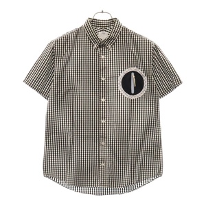 VISVIM ヴィスヴィム 10SS JUNEAU WELD SHIRT S/S 胸ジップデザイン ギンガムチェック総柄半袖シャツ ブラック VS0001332