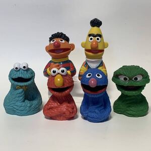 【Vintage】セサミストリート 指人形 アーニー バート クッキーモンスター エルモ グローバー オスカー フィギュア ソフビ Finger Puppets