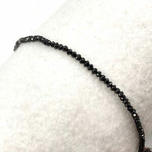 1円〜スタート!!K18WG!!［ブラックダイヤモンドブレスレット］n ◎約2.0g diamond black jewelry accessory ジュエリー アクセサリー BD1