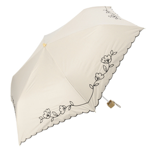 ☆ 花刺繍ベージュ ☆ MINI PARASOL 遮光 遮熱 50cm 晴雨兼用傘 niftycolors 日傘 ニフティカラーズ 折りたたみ傘 晴雨兼用 折りたたみ 傘