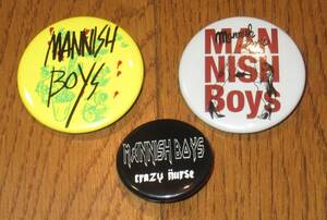 MANNISH BOYS 缶バッジ ３個 セット (マニッシュボーイズ 缶バッヂ 斉藤和義 中村達也