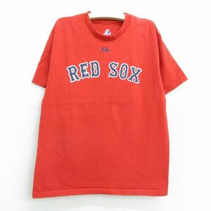 古着 マジェスティック 半袖 ビンテージ Tシャツ キッズ ボーイズ 子供服 00s ボストンレッドソックス ジェイソンベイ 44 コットン ク 5OF