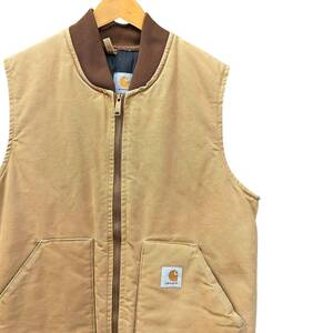 90s ビンテージ カーハート ダックキャンバス ワークベスト 裏地キルティング L相当 90年代 ヴィンテージ carhartt ダックベスト vintage