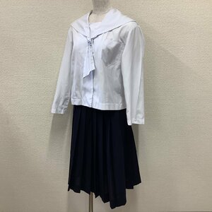 I46/Y (中古) 福島県 二本松市立 第三中学校 セーラー服 上下セット /LL/W69/セーラー/スカート/タイ/KUNIOKA/夏服/合服/女子学生/校章刺繍