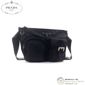 プラダ （PRADA） ナイロン テスート ボディバッグ ウエストポーチ トライアングルロゴ ベルトバッグ BM0010 メンズ NERO（中古）