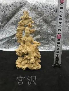 【宮沢】供養品 自在観音菩薩 招財開運 木彫仏像 祈る厄除 開運風水 精密細工