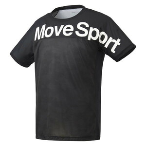 新品【デサント】メッシュTシャツ Mサイズ/ブラック DMMRJA66 DESCENTE Move Sport 吸水 速乾 ストレッチ グラフィック カモフラ