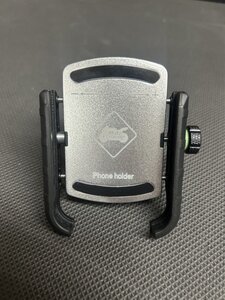 【訳有 大特価 1円～】バイク用 スマートフォンホルダー グレー/iphone アイフォン android アンドロイド ツーリング スマホホルダー