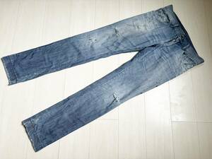 DOLCE&GABBANA ドルチェ＆ガッバーナ D&G デニム ダメージ加工ペイント インディゴ DAMAGE PAINT INDIGO DENIM PANTS △6