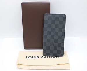 ルイヴィトン ダミエグラフィット ポルトフォイユ ブラザ M30297 二つ折り 長財布 ブラック系 箱付き LOUIS VUITTON z24-3118 中古品 z_b