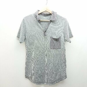 ◇ nonnative ノンネイティブ 無地 フロントボタン カジュアル きれいめ 半袖 Tシャツ サイズ1 グレー レディース E