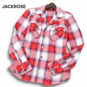 JACKROSE ジャックローズ 秋冬 長袖 ウエスタン チェック★ ネル シャツ Sz.4　メンズ　C4T08411_9#B