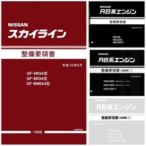 スカイライン R34 整備要領書 平成10年5月 RB エンジン整備書 SKYLINE 1998/5 PDF CD