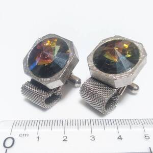 ◆CW91 カフリンクス カフス ボタン シルバー ラップアラウンド Wrap Cufflinks ベルト メッシュ チェーン アクセサリー 送料無料