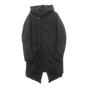 Rick Owens リックオウエンス 19AW SLAB COAT RP19F5904-TE ジップアップ モッズコート フーデッドジャケット ブラック