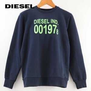 ディーゼル DIESEL XLサイズ トレーナー スウエット メンズ ブランド ロゴ 裏毛 トップス ネイビー 紺 J3