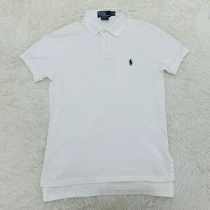 YT2471 ◆1円スタート◆ Polo by Ralph Lauren ポロバイラルフローレン ポロシャツ Sサイズ ホワイト 半袖 コットン100％ ロゴ刺繍 1スタ