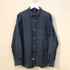 サイズM !! RRL INDIGO CHECK WORK SHIRT ダブルアールエル チンスト インディゴ チェック ワーク シャツ JACK RABBIT ジャックラビット