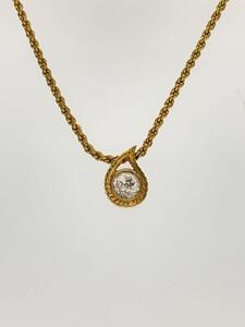 Christian Dior◆しずくモチーフ/ネックレス/-/ラインストーン/GLD/トップ有/レディース