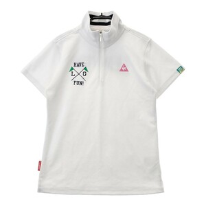 LECOQ GOLF ルコックゴルフ ハーフジップ 半袖Tシャツ ホワイト系 L [240101037662] ゴルフウェア レディース